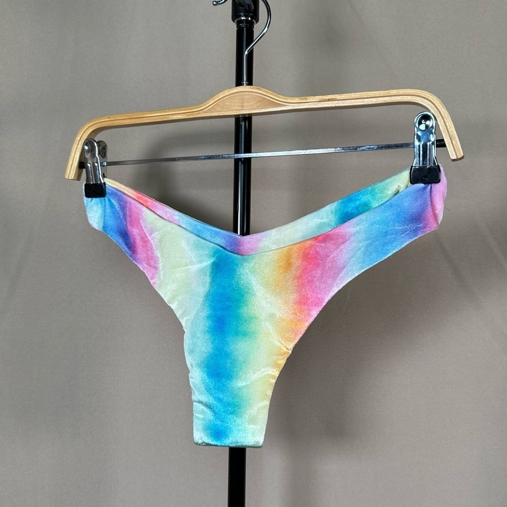 NWT Quintsoul Multicolour Velvet Swimsuit Bikini Bottom Size Small
